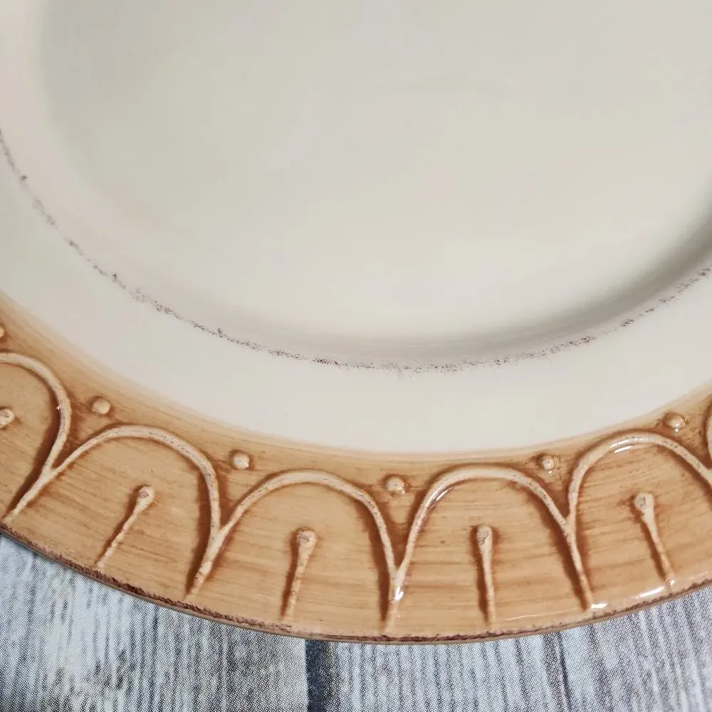 Pier1‎ Gemma Baroque honey round large Charger service plate made in Italy 13.5